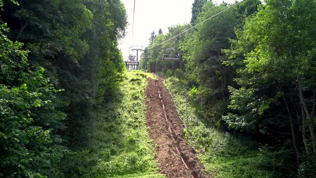 Palenica chairlift in Szczawnica Poland Pieniny mountains - cable car ride during summer
