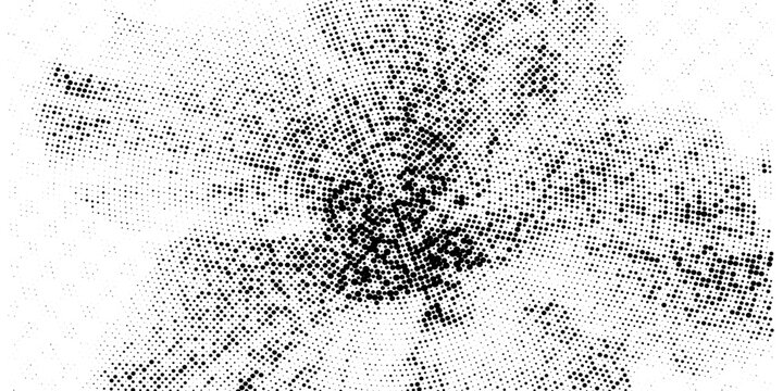 Raster halftone pattern effect black Dots Circle.