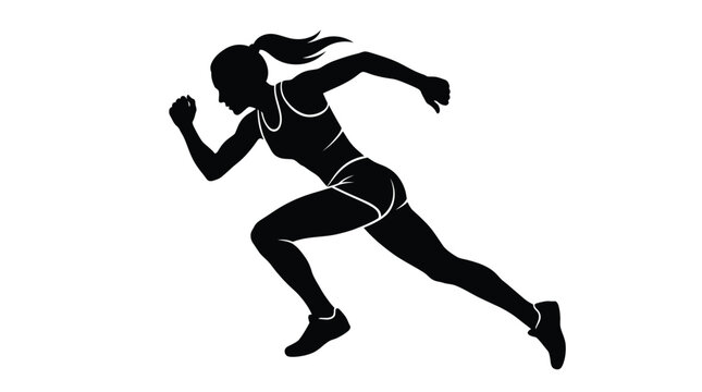 Female Runner Silhouette in Motion