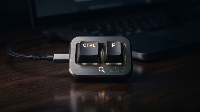 Custom keyboard shortcut device with Ctrl and F keys, ideal for search functionality and productivity enhancement