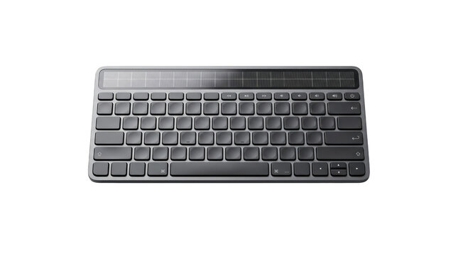 Wireless computer pc keyboard typing solar gadget white isolated on transparent background png