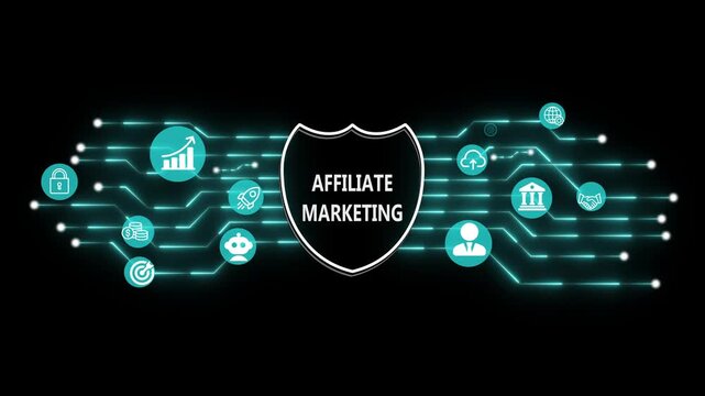 Affiliate marketing Technology and Digital Transformation Concept. Internet, business, Technology and network concept. 3d illustration