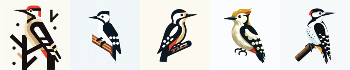 Obraz premium Woodpecker Vector Illustration