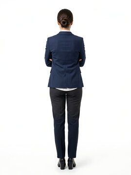 Businesswoman in Dark Blue Suit.