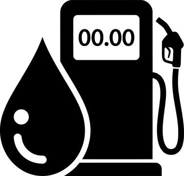 Fuel Pump and Oil Drop Icon Vector Illustration, Gas Station Petrol Dispenser Symbol, Fuel Energy and Refueling Service Pictogram Isolated on White Background