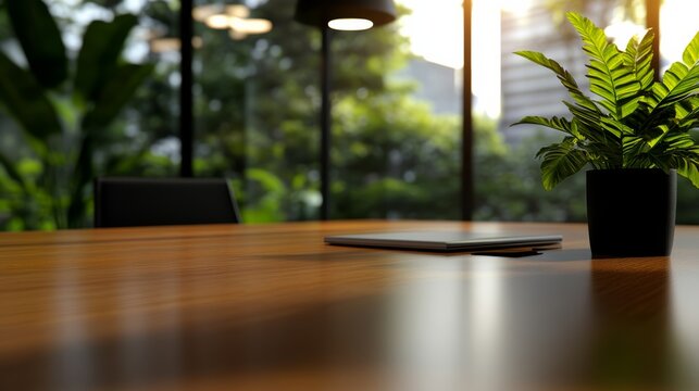 Business meeting setup modern office space still life indoor environment close-up view professionalism and productivity