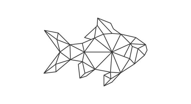 Geometric polygonal fish shape design.