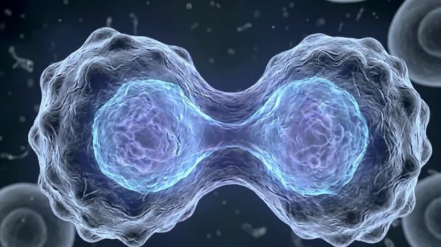  Cancer cell under microscope division and mutated growth scientific research