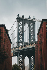 Fototapeta premium Manhattan Bridge view from DUMBO Brooklyn, New York