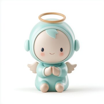 Clay 3D style baby angel