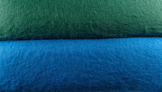 Horizontal Blue Green Felt Material Texture Background Close Up