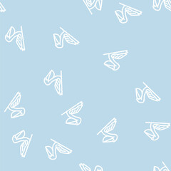 Obraz premium pelican sea bird line seamless pattern pelican sea bird thin line illustration