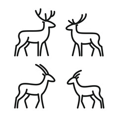 Fototapeta premium modern deer minimalist line logo
