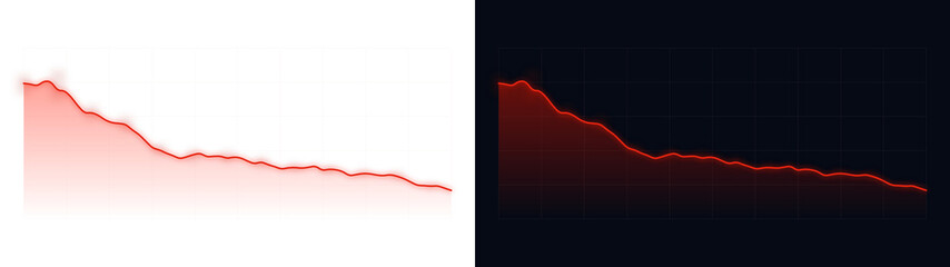 PNG image of Red declining financial chart line graph shown on transparent background © zakir