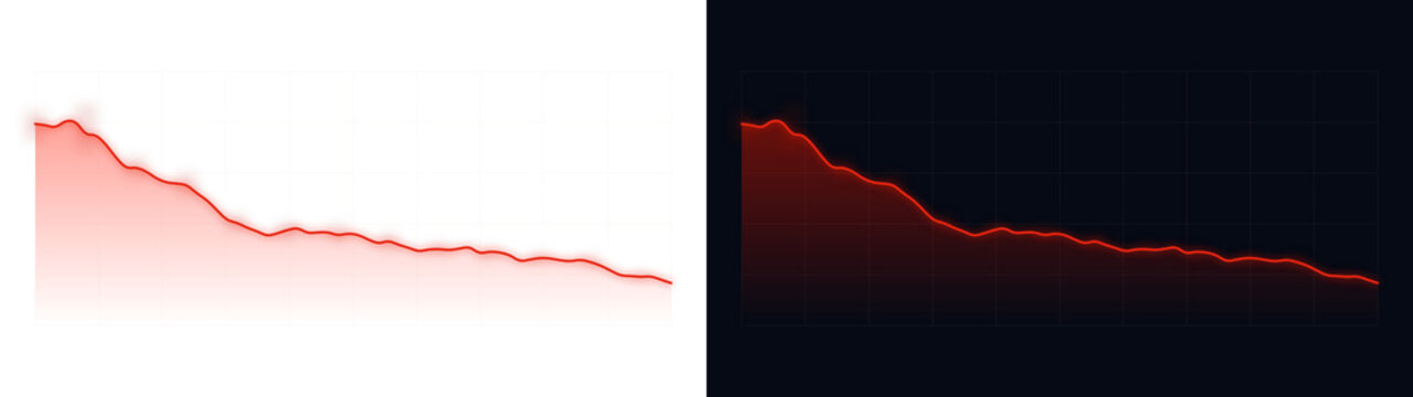 PNG image of Red declining financial chart line graph shown on transparent background