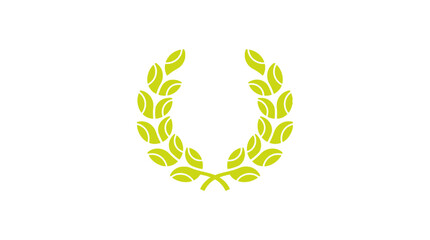 Obraz premium Green laurel wreath symbol icon.