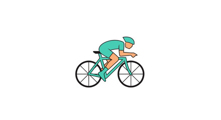 Fototapeta premium Cyclist Riding Bicycle Fast Outdoors.
