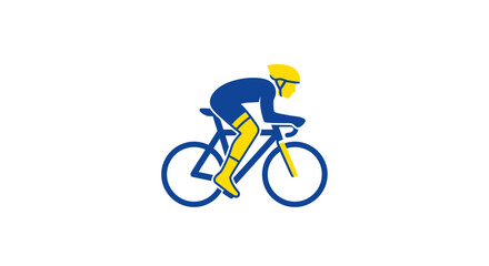 Fototapeta premium Cyclist Riding Bicycle Fast Pace.