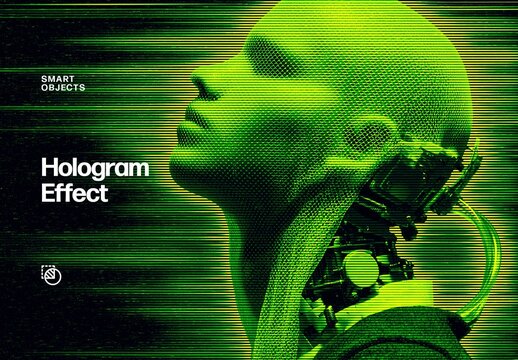 Hologram Photo Effect For Poster And Social Media Design