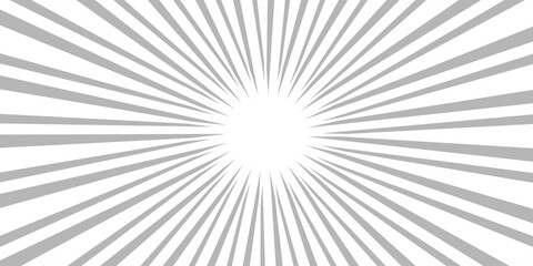 Naklejka premium Ray sun light on white background. Sunburst background. Radial circle line. Modern pattern comic beam lines. Sun effect rays. Abstract firework. Concentration stripe. eps10