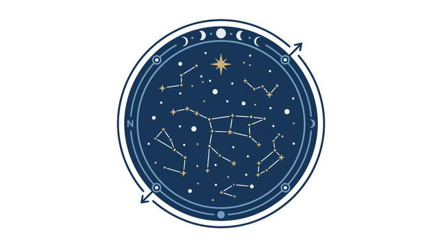 Illustration of star constellations map.