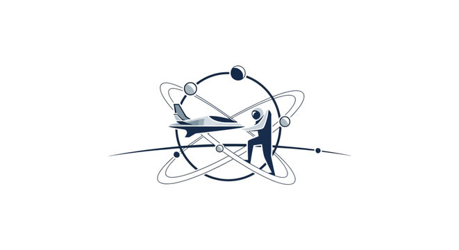 Man Pulling Rope Around Globe Illustration.