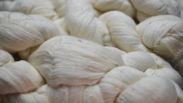 Raw Handspun Khadi Yarn Video &ndash; Traditional Cotton Fiber for Handloom Textile Production