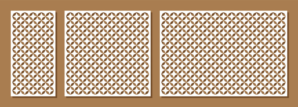 Stenciled Vector geometric seamless pattern. Repeating monochrome geometric pattern with circle flower