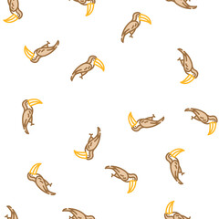Fototapeta premium toucan bird vector seamless pattern toucan bird sign illustration