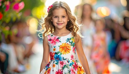 Fototapeta premium Buntes Sommerkleid mit Blumenmuster