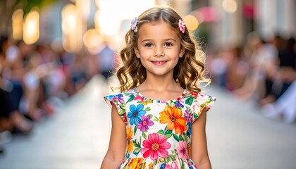 Fototapeta premium Buntes Sommerkleid mit Blumenmuster