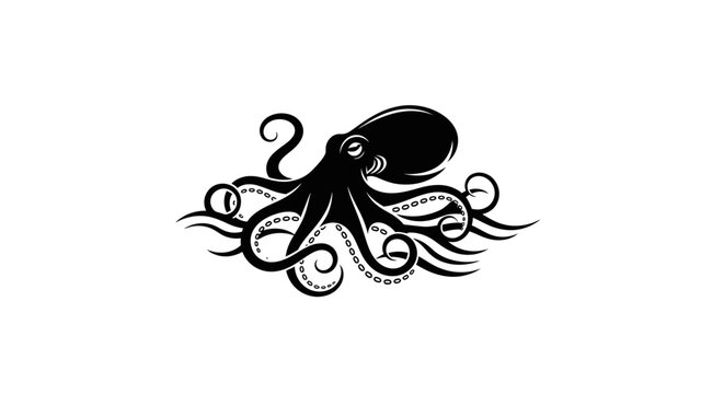 Ornate octopus logo with decorative swirling tentacles.