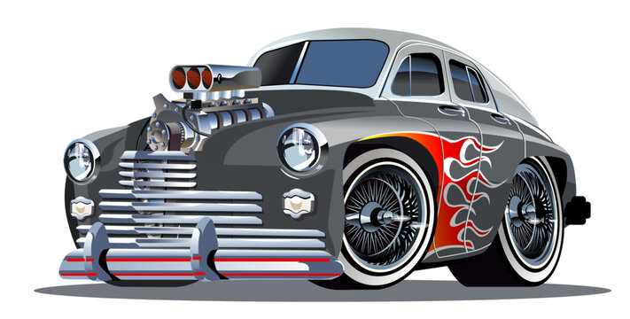 Cartoon retro hot rod