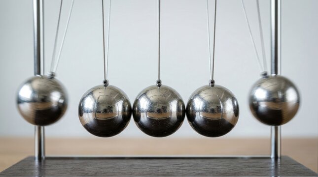 Newtons Cradle Kinetic Sculpture Demonstrating Physics Principles 2.