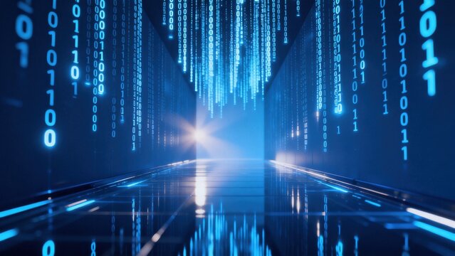 Digital corridor with binary code