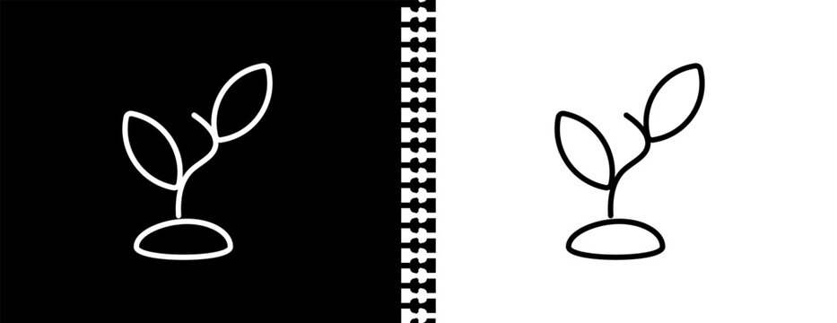 plant sprout UI outline icon in black and white mode - agriculture farming and gardening collection.