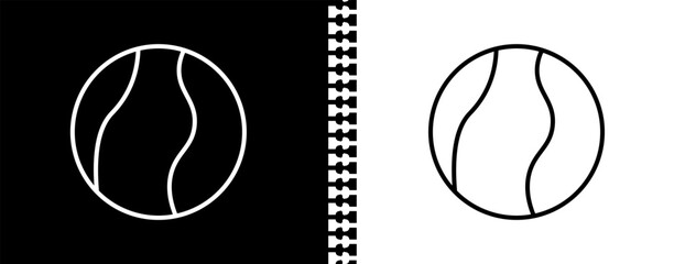 Obraz premium ball UI outline icon in black and white mode - artificial intellegence and future technology collection.