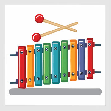Colorful Xylophone with Mallets