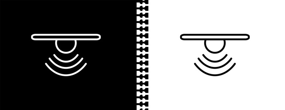 motion sensor UI outline icon in black and white mode - artificial intellegence and future technology collection.