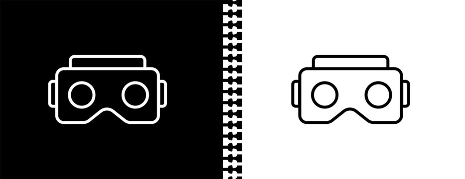 oculus rift UI outline icon in black and white mode - artificial intellegence and future technology collection.