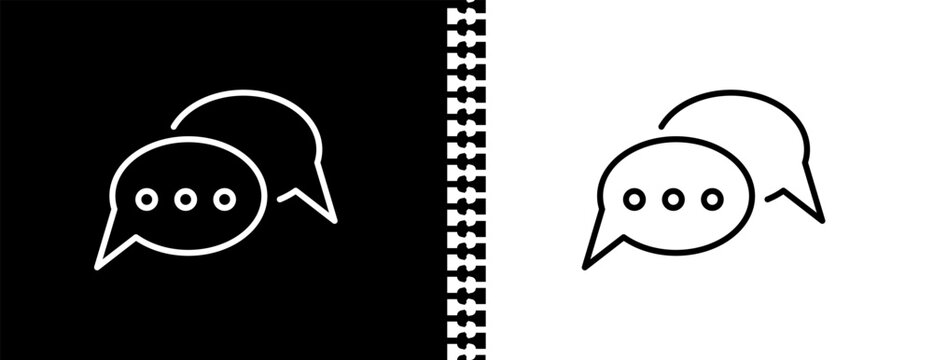 speech bubble UI outline icon in black and white mode - artificial intellegence and future technology collection.