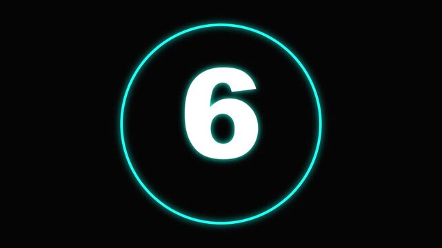 Neon Digital Countdown Timer with Boom Text Animation
