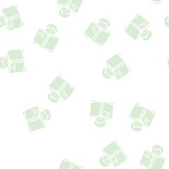 Fototapeta premium reading book glyph vector seamless pattern. reading book thin illustration