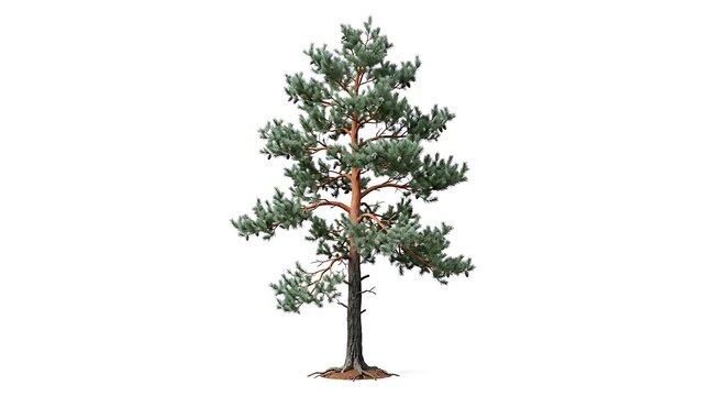 Majestic evergreen pine tree isolated on a white background