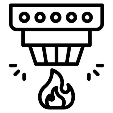 Fire detection icon style vector illustration