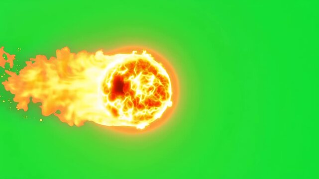 Flaming Fireball Green Screen Effect