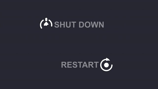 Animated Swipe to Power Off and Restart UI Gestures. Looping Mobile Interface Icons on Alpha Channel.
