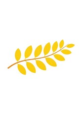 Fototapeta premium Minimalist Yellow Leaf Sprig Flat Vector Icon for Autumn Nature and Foliage Design Projects