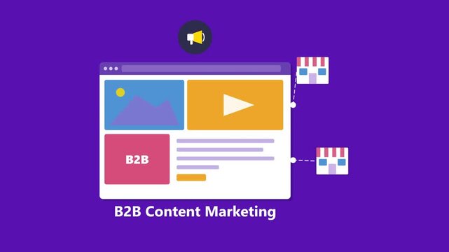 B2B Content Marketing Strategy Flat Vector Illustration