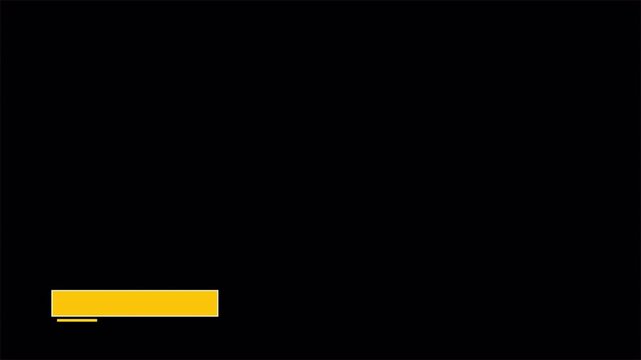 Professional yellow lower third graphic with smooth animation, clean minimalist name bar 4k video